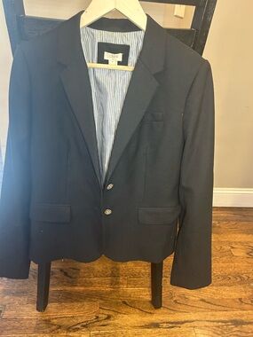 J. Crew Women's Navy Blazer with Striped Lining